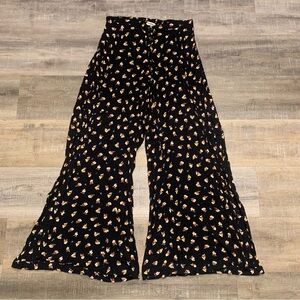 Billabong Floral Boho Surfer Chic Cottagecore Wide Leg Pants Women’s Large